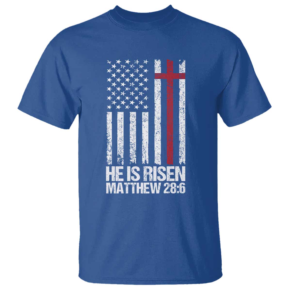 He Is Rise T Shirt Christian American Flag Easter Bible Verse