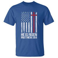 He Is Rise T Shirt Christian American Flag Easter Bible Verse