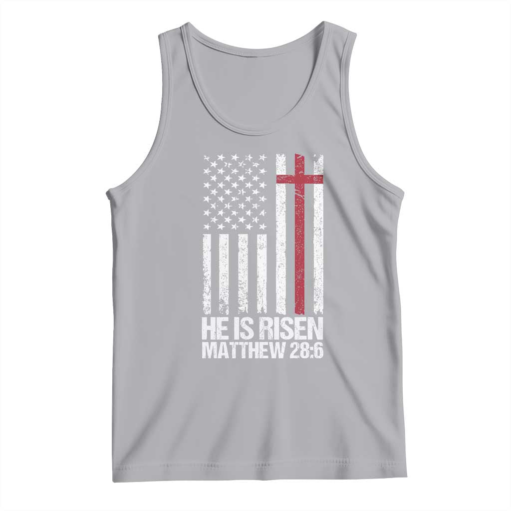 He Is Rise Tank Top Christian American Flag Easter Bible Verse