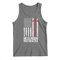 He Is Rise Tank Top Christian American Flag Easter Bible Verse