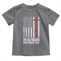 He Is Rise Toddler T Shirt Christian American Flag Easter Bible Verse