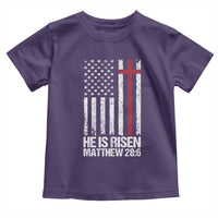 He Is Rise Toddler T Shirt Christian American Flag Easter Bible Verse
