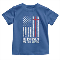 He Is Rise Toddler T Shirt Christian American Flag Easter Bible Verse