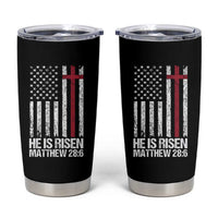 He Is Rise Tumbler Cup Christian American Flag Easter Bible Verse
