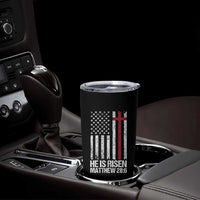 He Is Rise Tumbler Cup Christian American Flag Easter Bible Verse