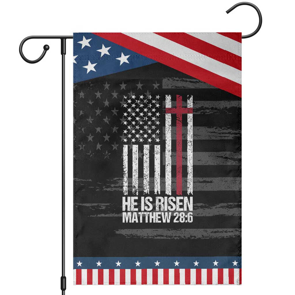 He Is Rise Garden Flag Christian American Flag Easter Bible Verse