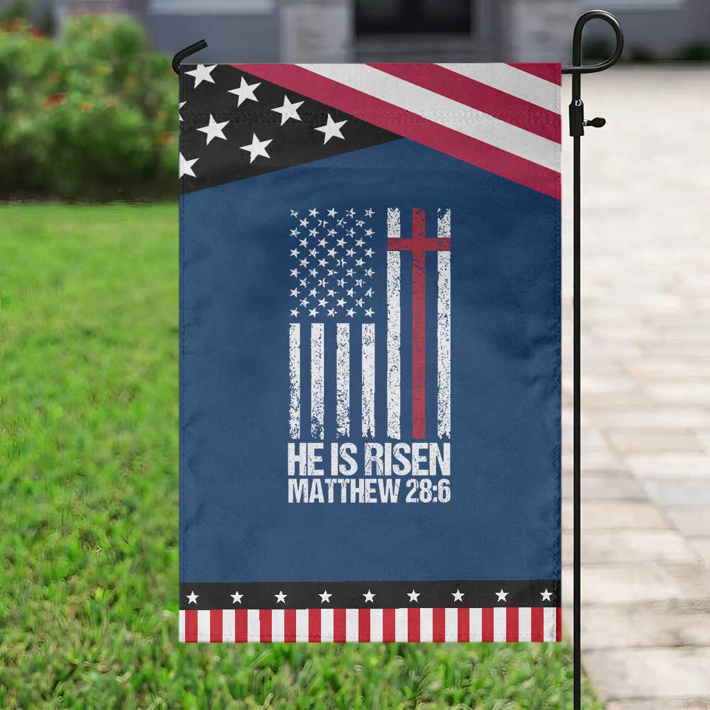 He Is Rise Garden Flag Christian American Flag Easter Bible Verse