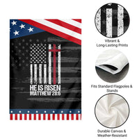 He Is Rise Garden Flag Christian American Flag Easter Bible Verse