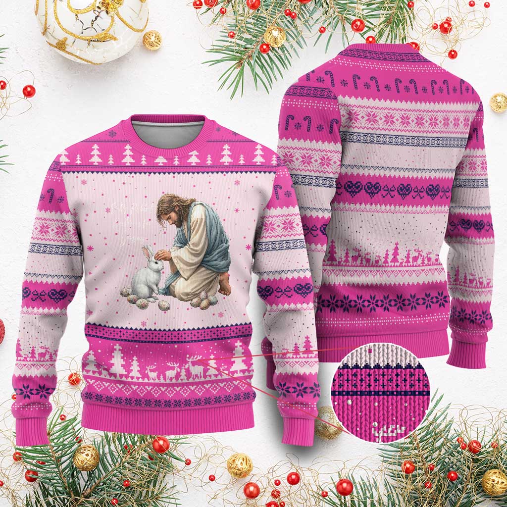 Silly Rabbit Easter Is For Jesus Ugly Christmas Sweater Christian Easter Religious