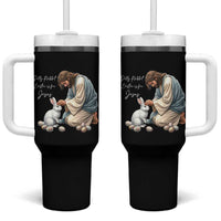 Silly Rabbit Easter Is For Jesus Tumbler With Handle Christian Easter Religious