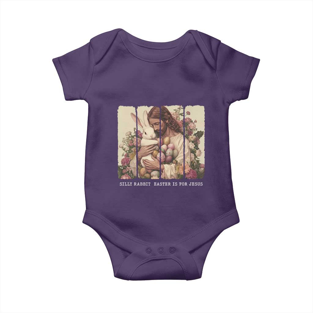 Silly Rabbit Easter Is For Jesus Baby Onesie Christian Jeusus Floral Easter