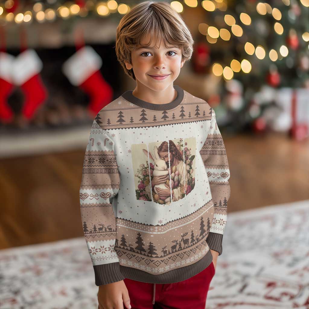 Silly Rabbit Easter Is For Jesus Ugly Christmas Sweater Christian Jeusus Floral Easter