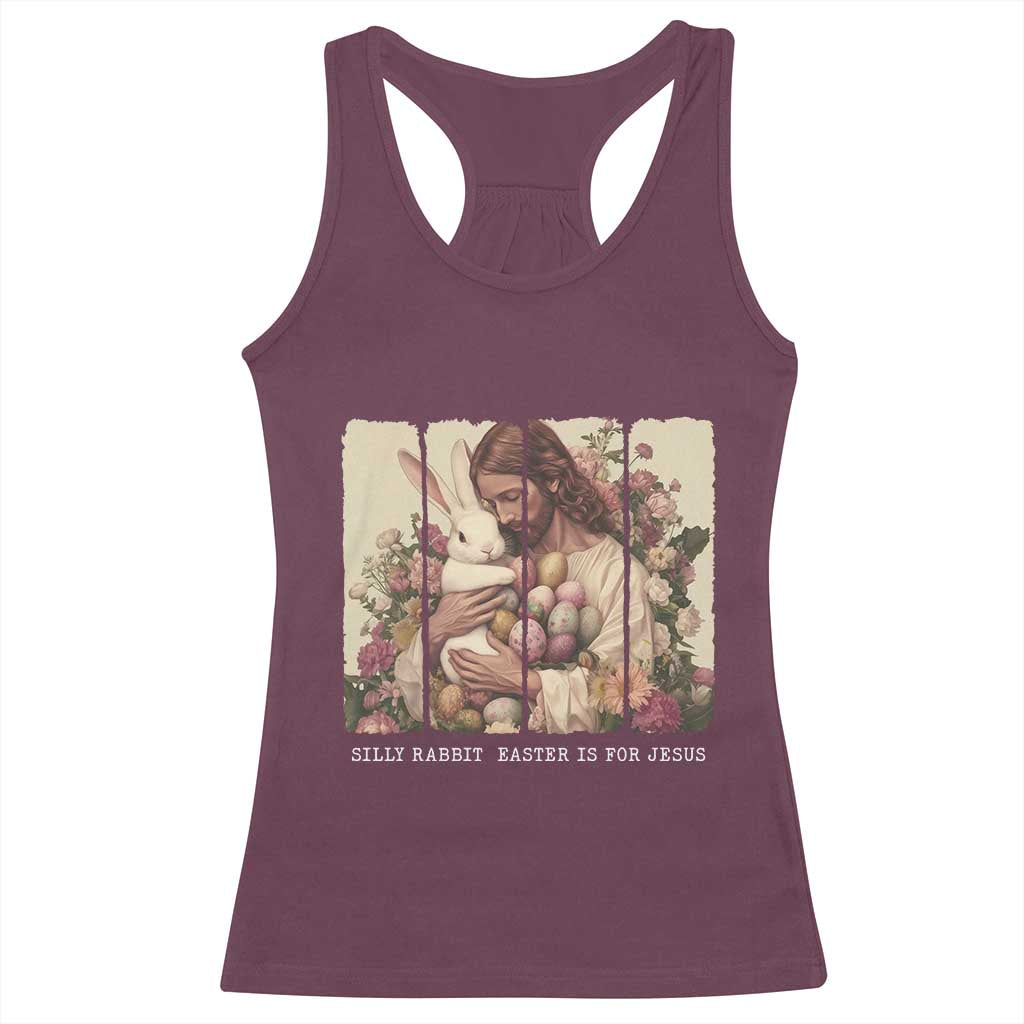Silly Rabbit Easter Is For Jesus Racerback Tank Top Christian Jeusus Floral Easter