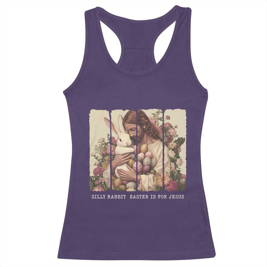 Silly Rabbit Easter Is For Jesus Racerback Tank Top Christian Jeusus Floral Easter