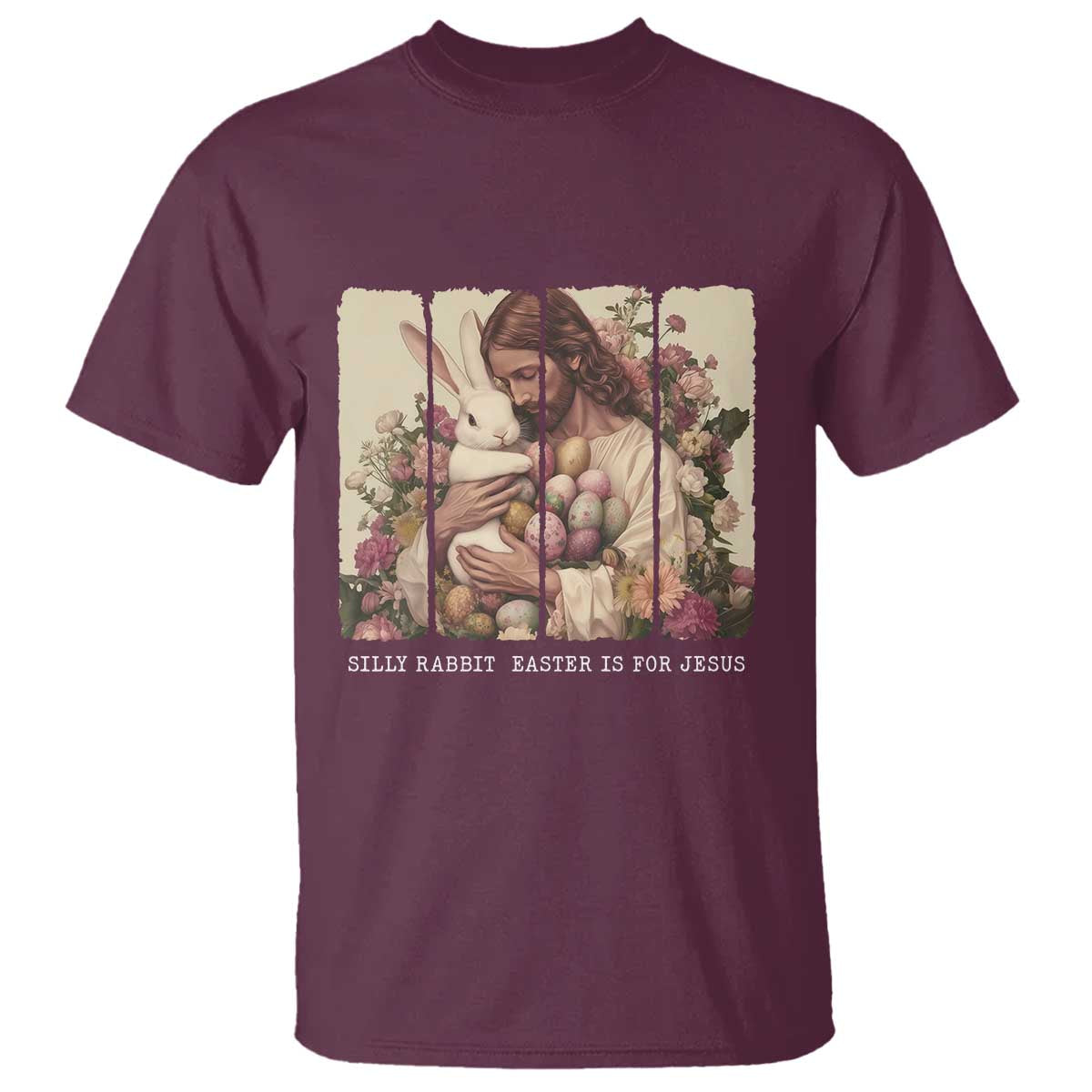 Silly Rabbit Easter Is For Jesus T Shirt Christian Jeusus Floral Easter