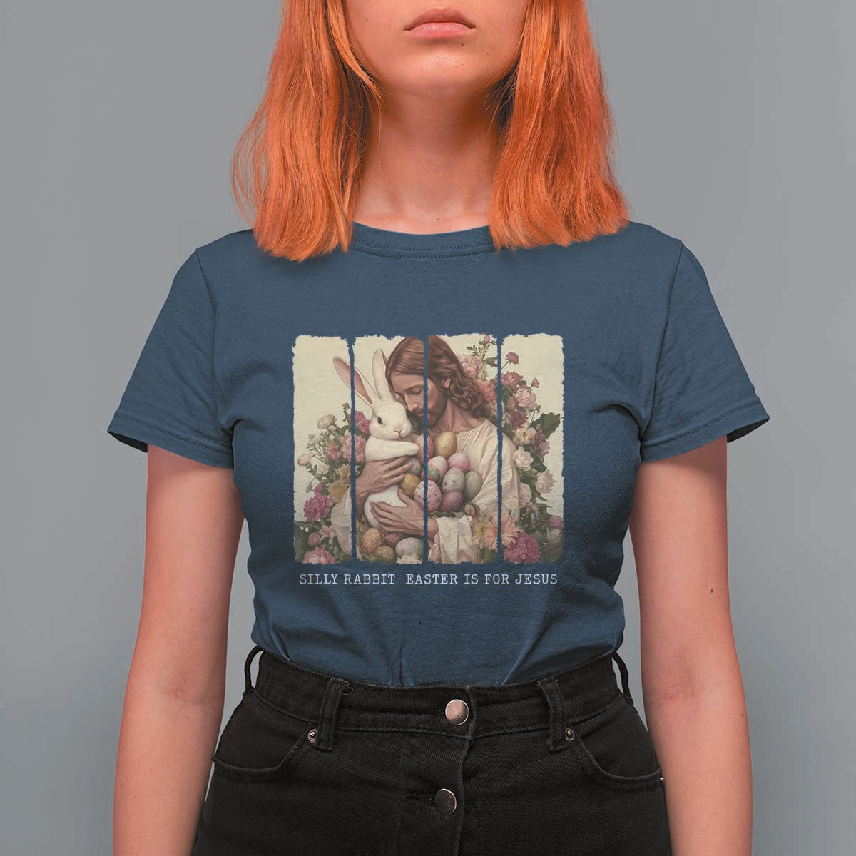 Silly Rabbit Easter Is For Jesus T Shirt For Women Christian Jeusus Floral Easter