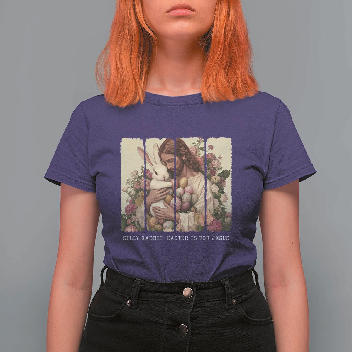 Silly Rabbit Easter Is For Jesus T Shirt For Women Christian Jeusus Floral Easter