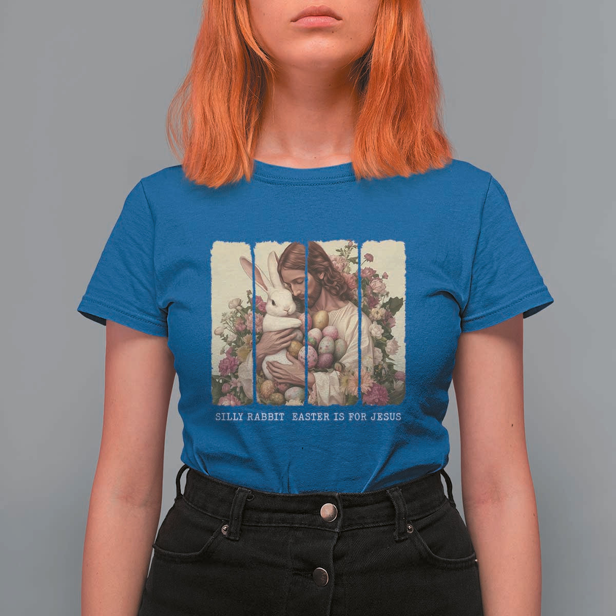 Silly Rabbit Easter Is For Jesus T Shirt For Women Christian Jeusus Floral Easter