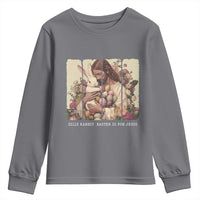 Silly Rabbit Easter Is For Jesus Youth Sweatshirt Christian Jeusus Floral Easter