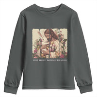 Silly Rabbit Easter Is For Jesus Youth Sweatshirt Christian Jeusus Floral Easter