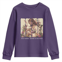 Silly Rabbit Easter Is For Jesus Youth Sweatshirt Christian Jeusus Floral Easter