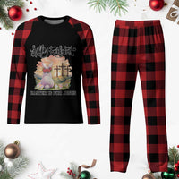 Silly Rabbit Easter Is For Jesus Plaid Pajama Set Christian Easter