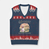 Silly Rabbit Easter Is For Jesus V-Neck Knit Sweater Vest Christian Easter