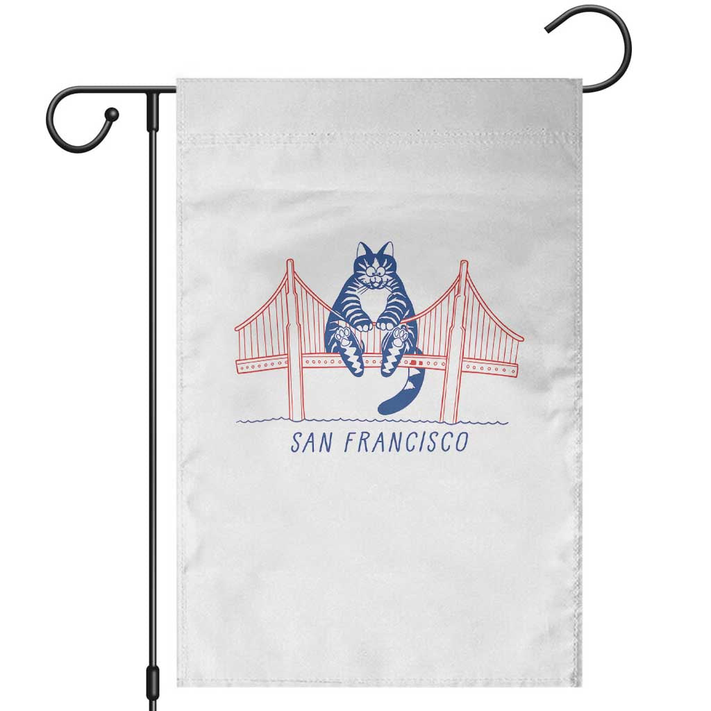 Funny Cat San Francisco Golden Gate Garden Flag