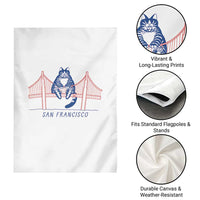 Funny Cat San Francisco Golden Gate Garden Flag