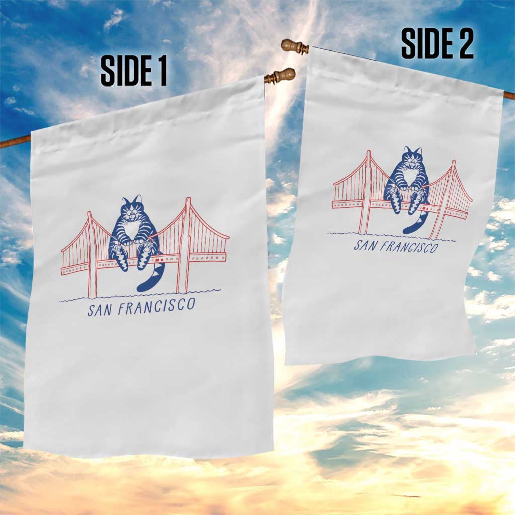 Funny Cat San Francisco Golden Gate Garden Flag