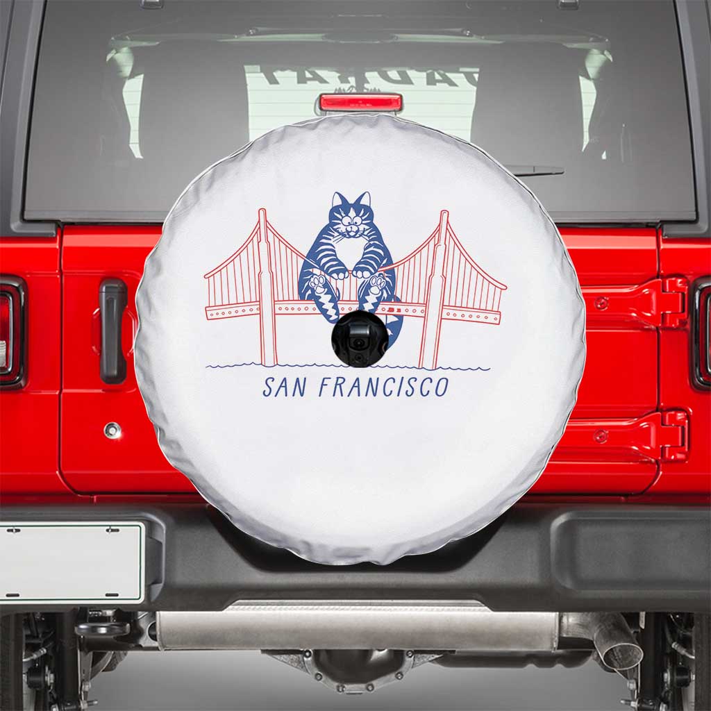 Funny Cat San Francisco Golden Gate Spare Tire Cover