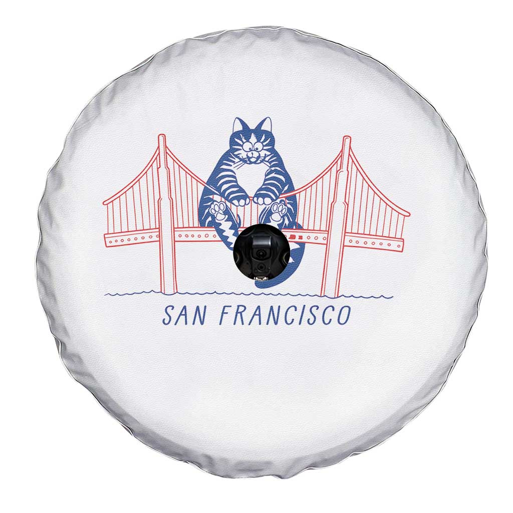 Funny Cat San Francisco Golden Gate Spare Tire Cover