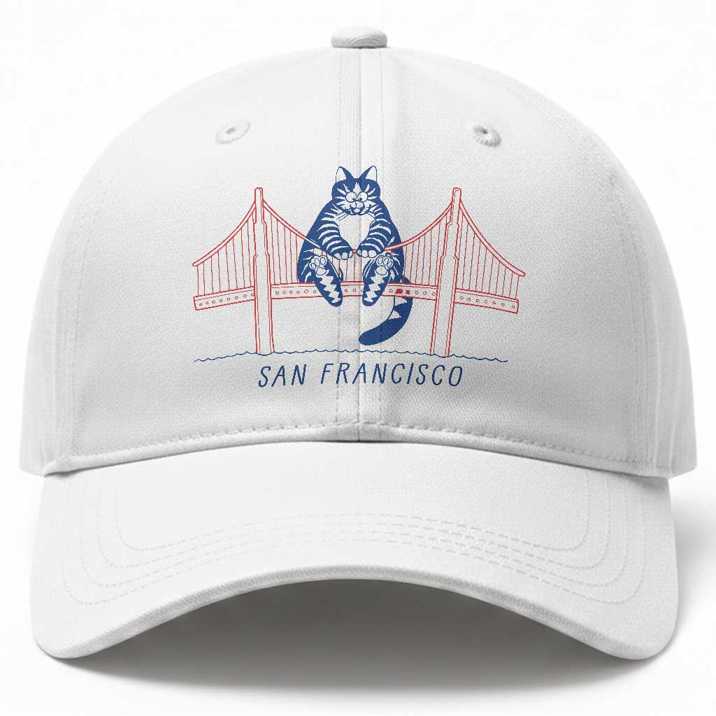 Funny Cat San Francisco Golden Gate Baseball Cap