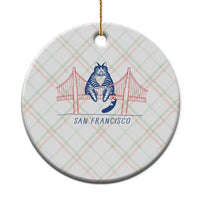 Funny Cat San Francisco Golden Gate Ceramic Ornament