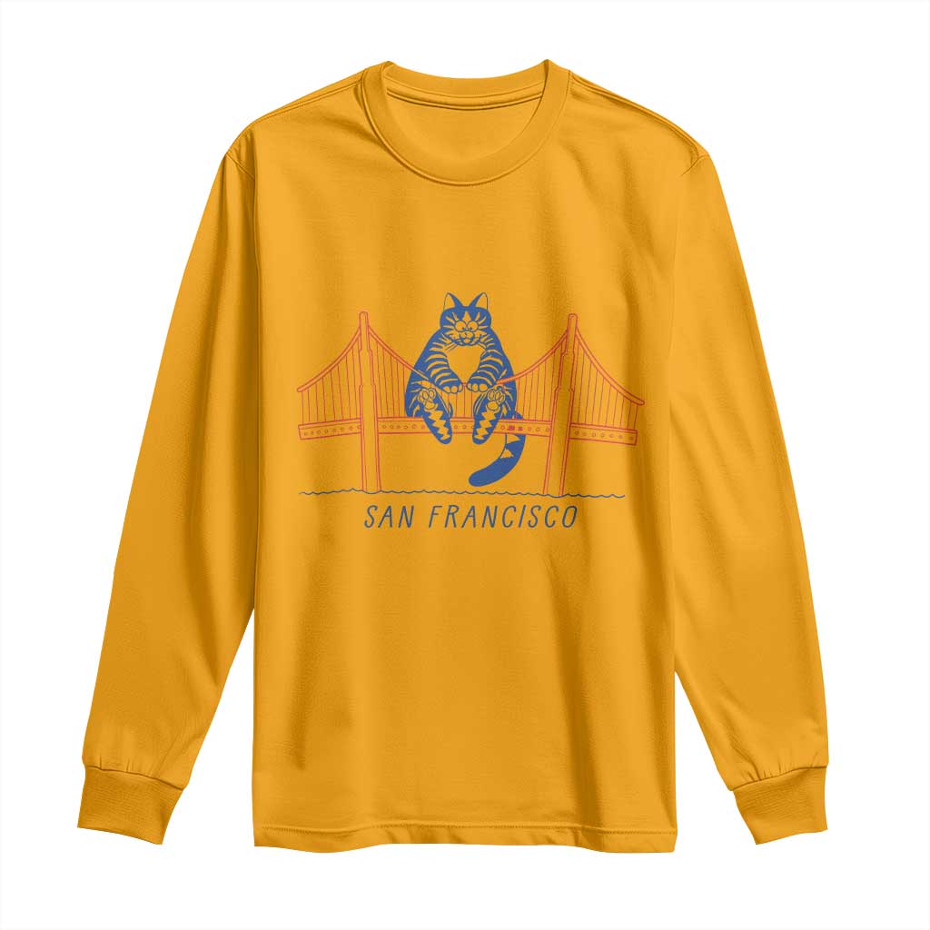 Funny Cat San Francisco Golden Gate Long Sleeve Shirt
