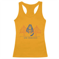Funny Cat San Francisco Golden Gate Racerback Tank Top