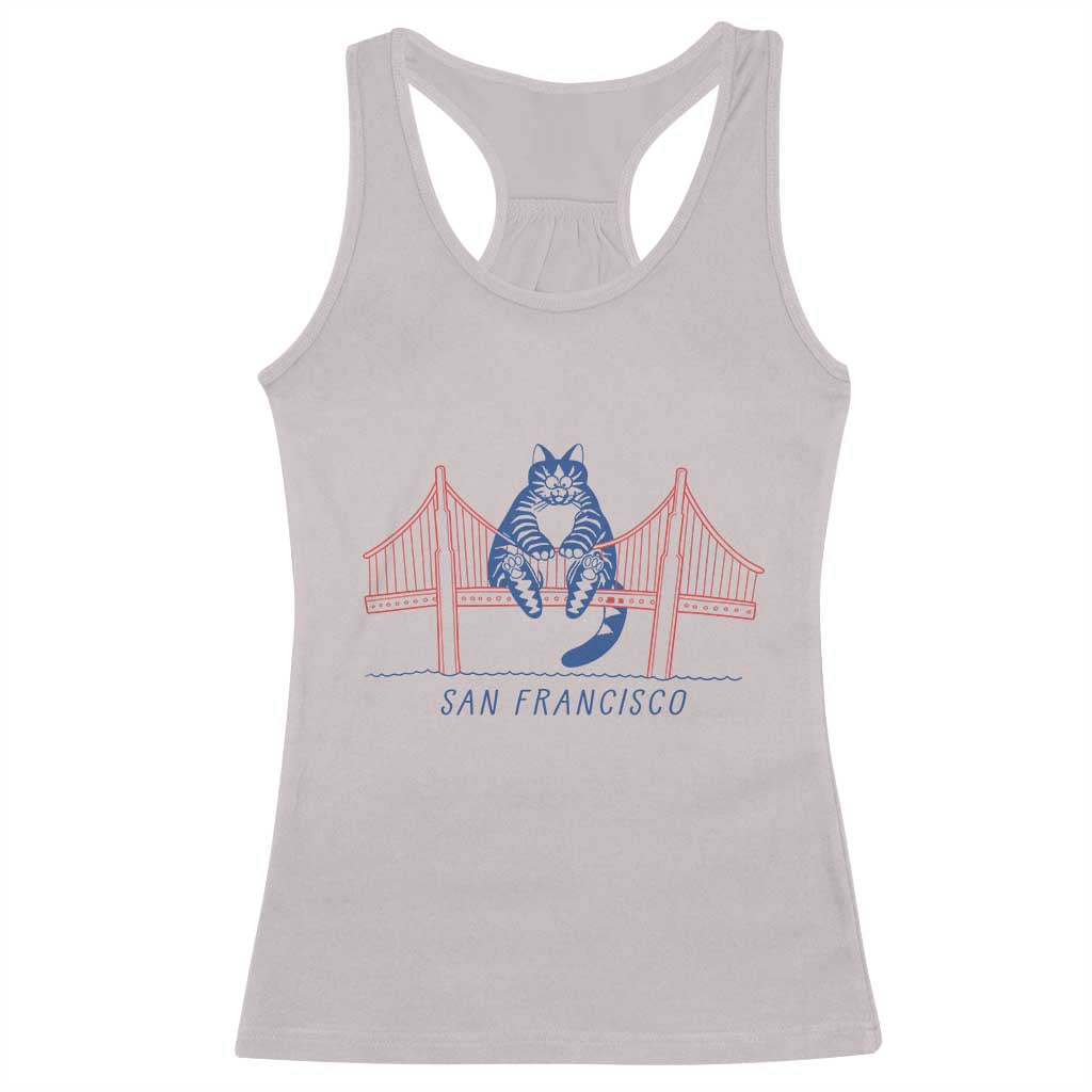 Funny Cat San Francisco Golden Gate Racerback Tank Top