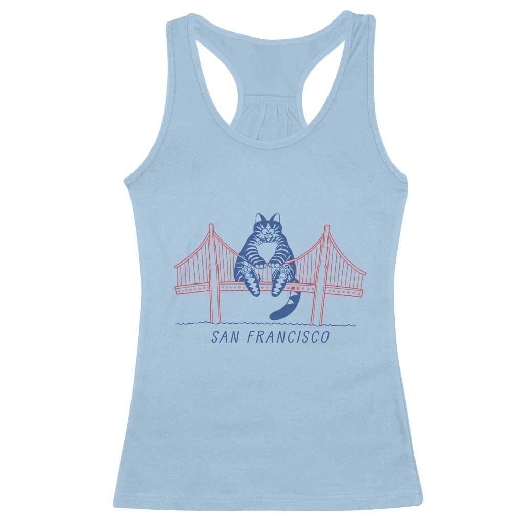 Funny Cat San Francisco Golden Gate Racerback Tank Top