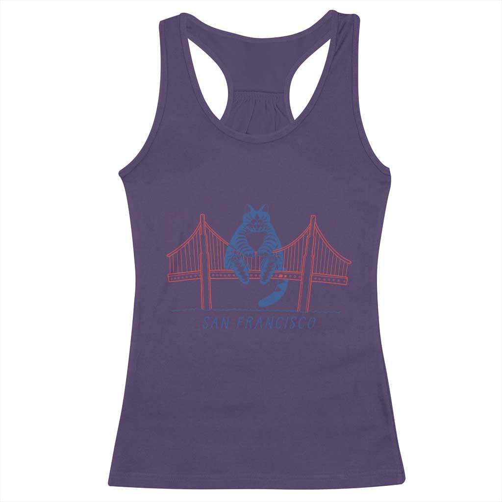 Funny Cat San Francisco Golden Gate Racerback Tank Top