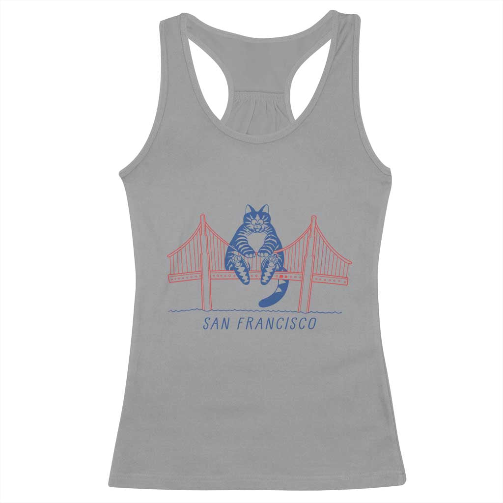 Funny Cat San Francisco Golden Gate Racerback Tank Top