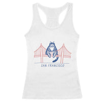 Funny Cat San Francisco Golden Gate Racerback Tank Top