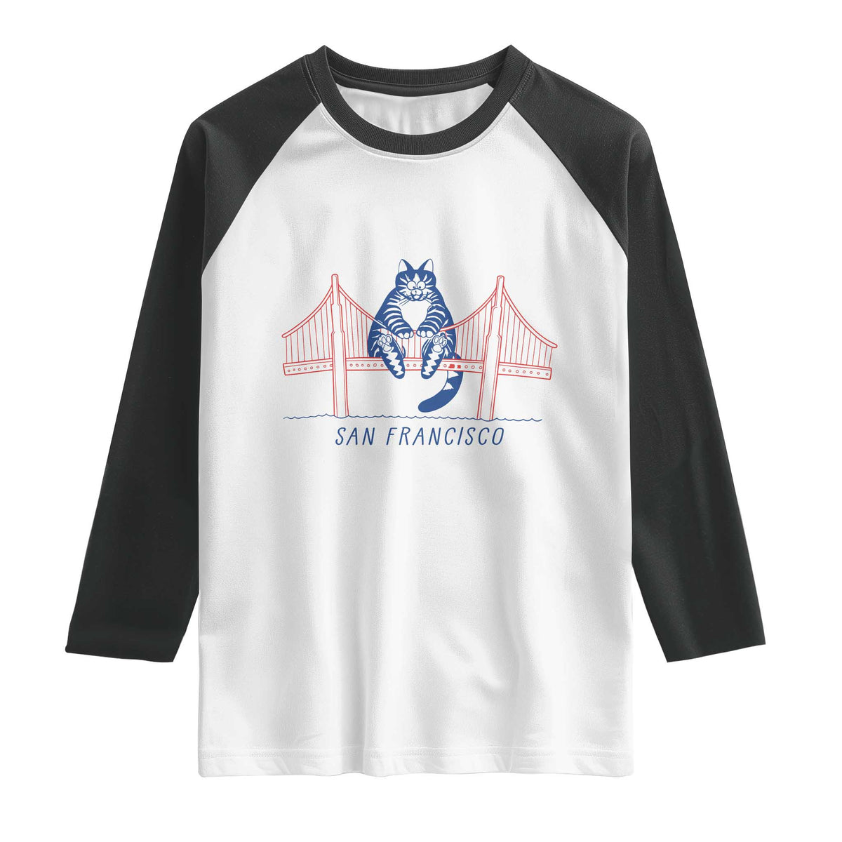 Funny Cat San Francisco Golden Gate Raglan Shirt