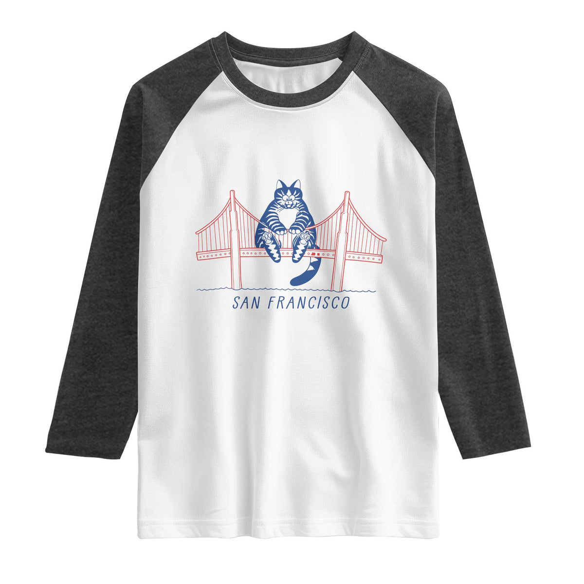 Funny Cat San Francisco Golden Gate Raglan Shirt