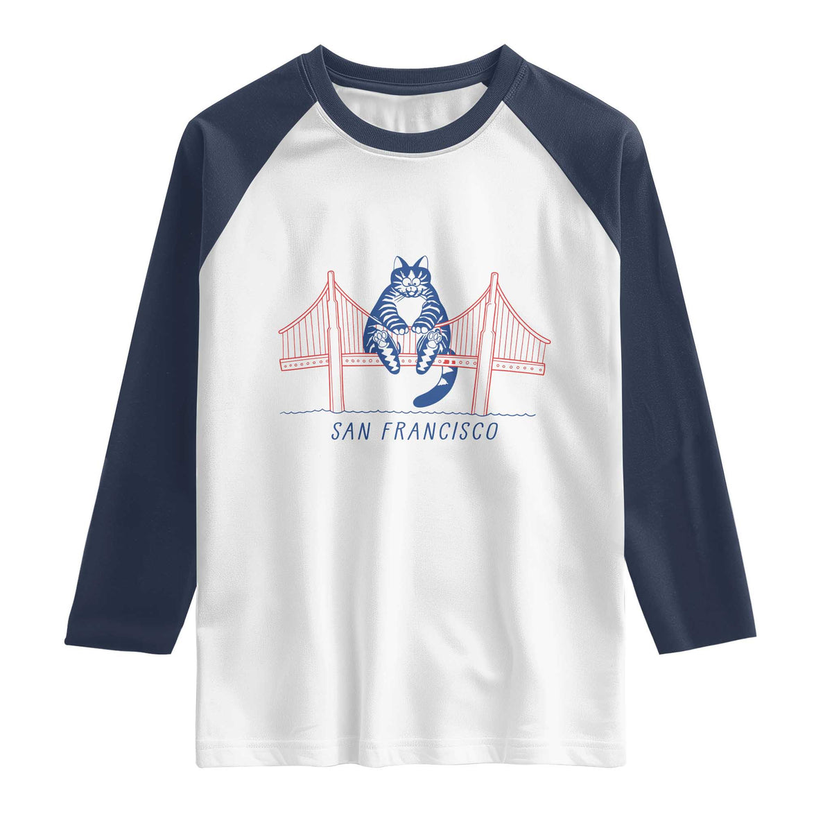 Funny Cat San Francisco Golden Gate Raglan Shirt