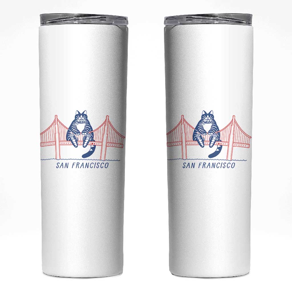 Funny Cat San Francisco Golden Gate Skinny Tumbler