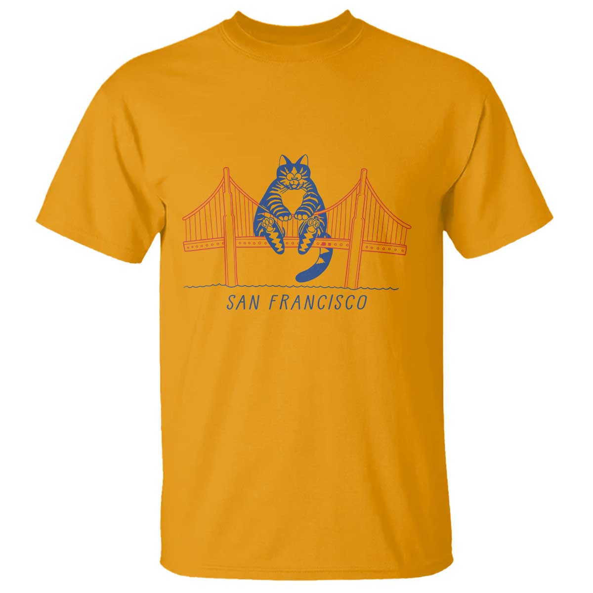Funny Cat San Francisco Golden Gate T Shirt