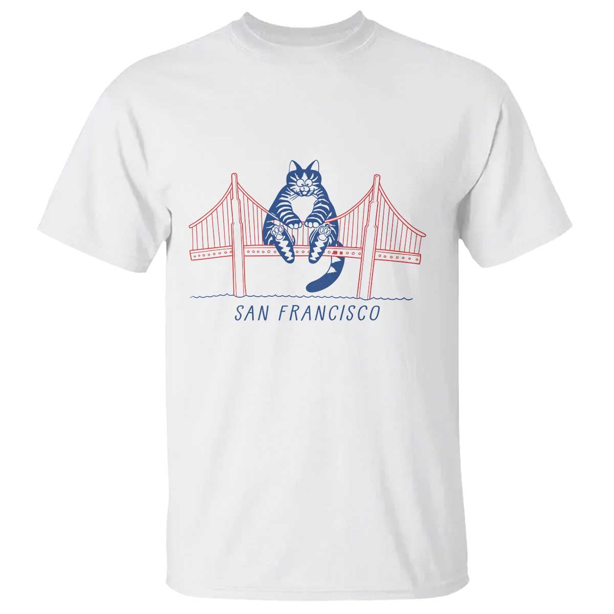 Funny Cat San Francisco Golden Gate T Shirt