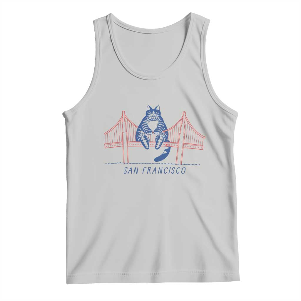 Funny Cat San Francisco Golden Gate Tank Top