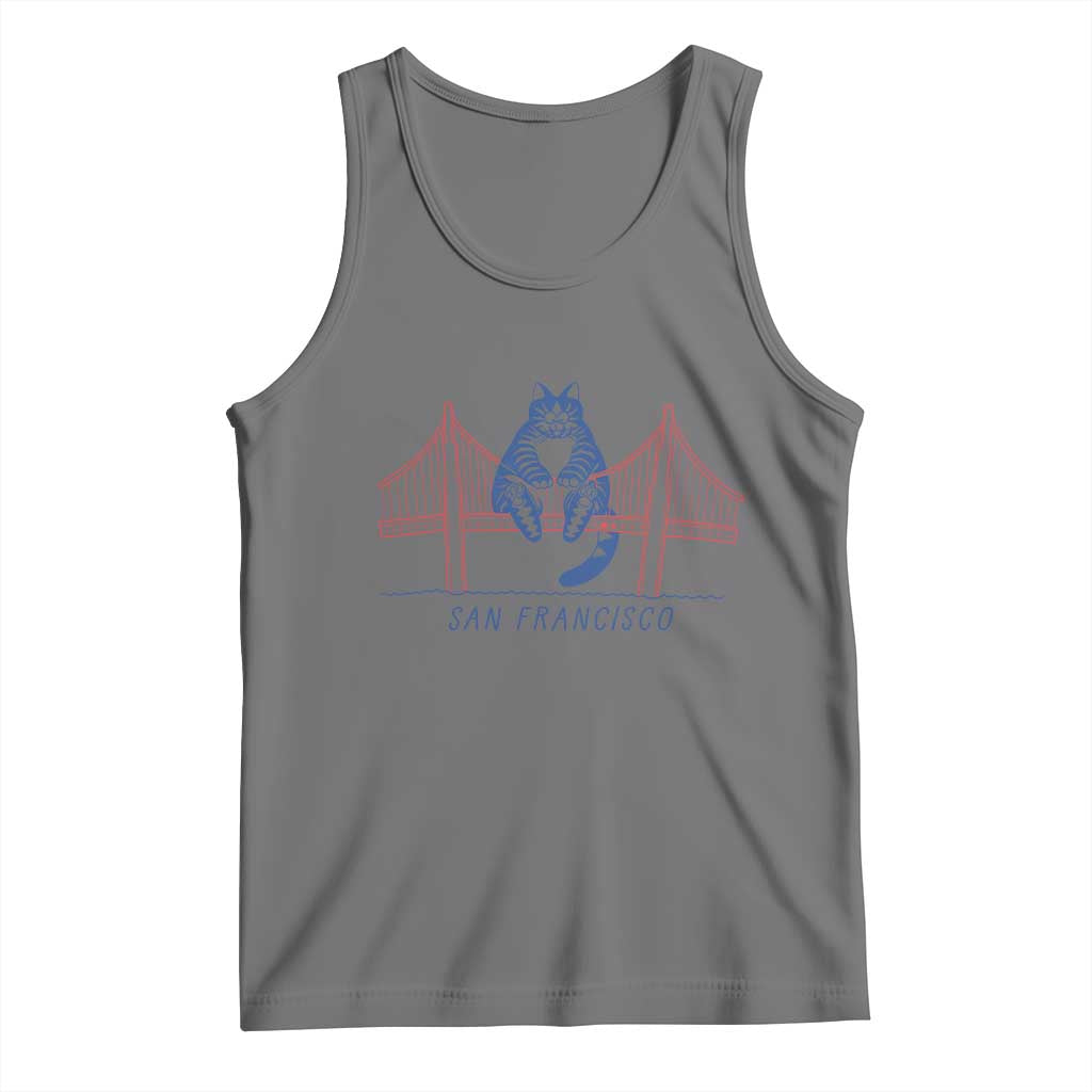 Funny Cat San Francisco Golden Gate Tank Top