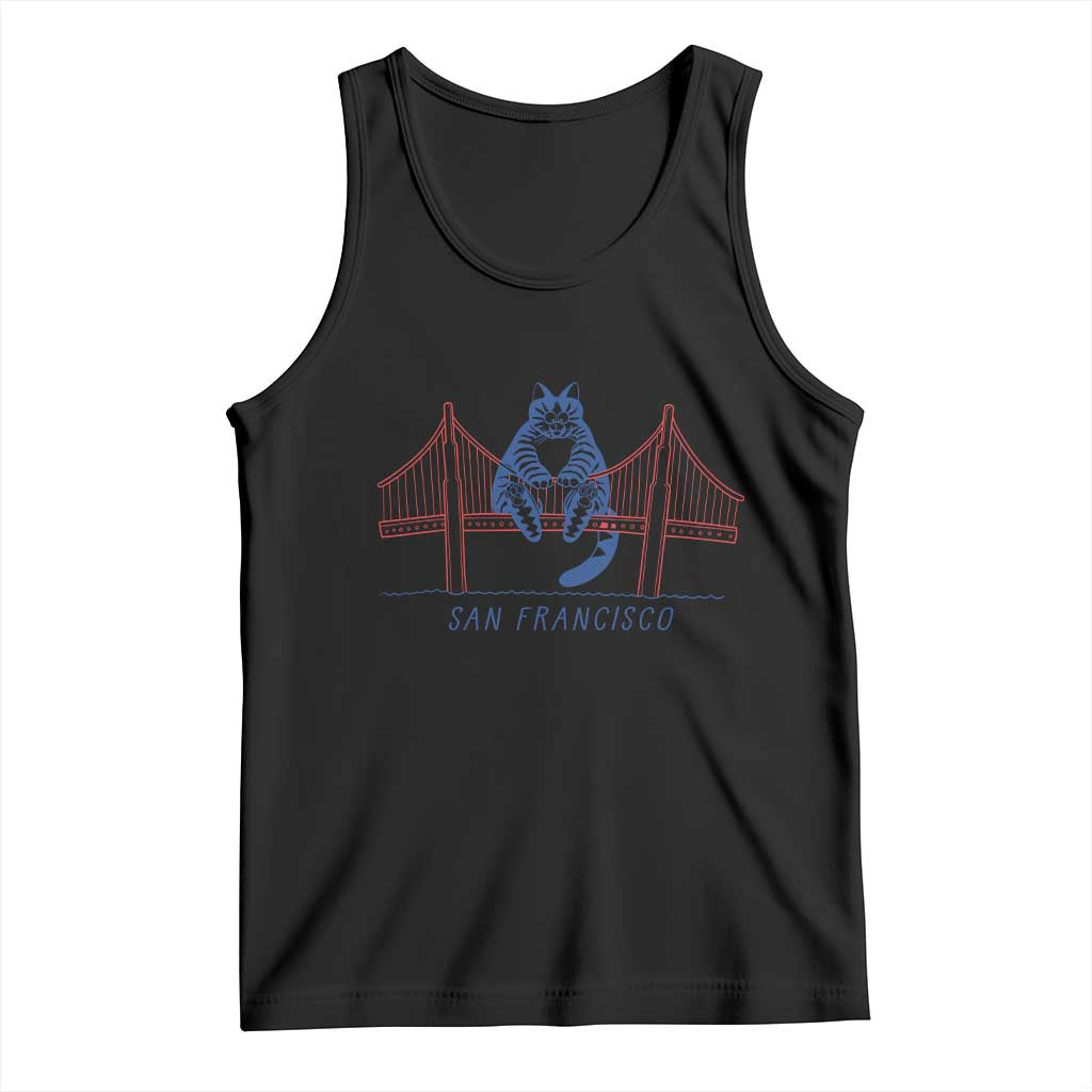 Funny Cat San Francisco Golden Gate Tank Top